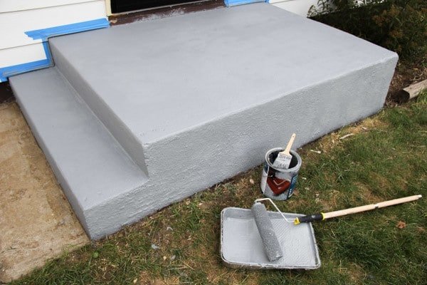 Freshly painted concrete patio with smooth coverage and a clean durable outdoor finish